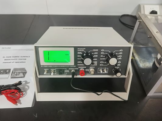Tester di resistenza superficiale dei tessuti tessili con tensione di misurazione DC100V e misurazione della resistenza di 2 × 1014Ω per la conformità EN 1149-1/EN 1149-2/AATCC 76/BS 6524