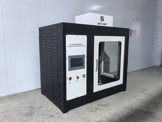 Prezzo buono ISO 15025 Tester di infiammabilità degli indumenti protettivi con costruzione in acciaio inossidabile e applicazione automatica di fiamma in linea